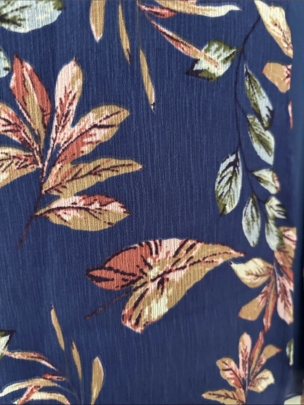 Lush Blue Floral Wrap Mini Dress with Pink & Cream Leaves